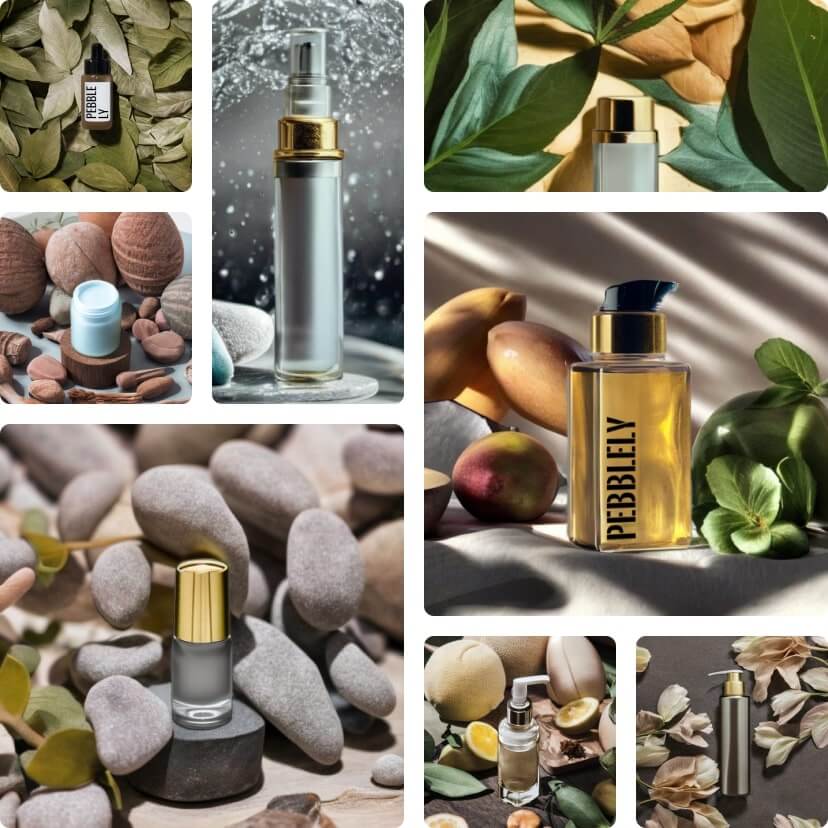 A collage of various products on different backgrounds