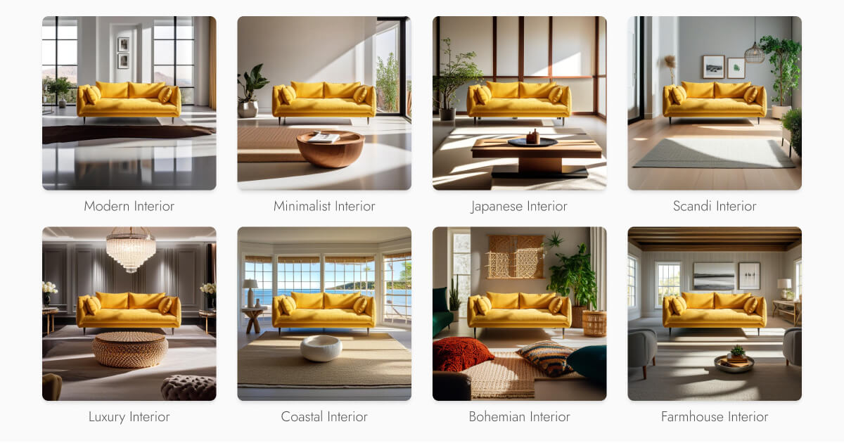 The 8 interior themes in Pebblely