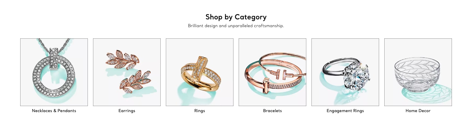 Product images on Tiffany & Co.'s website