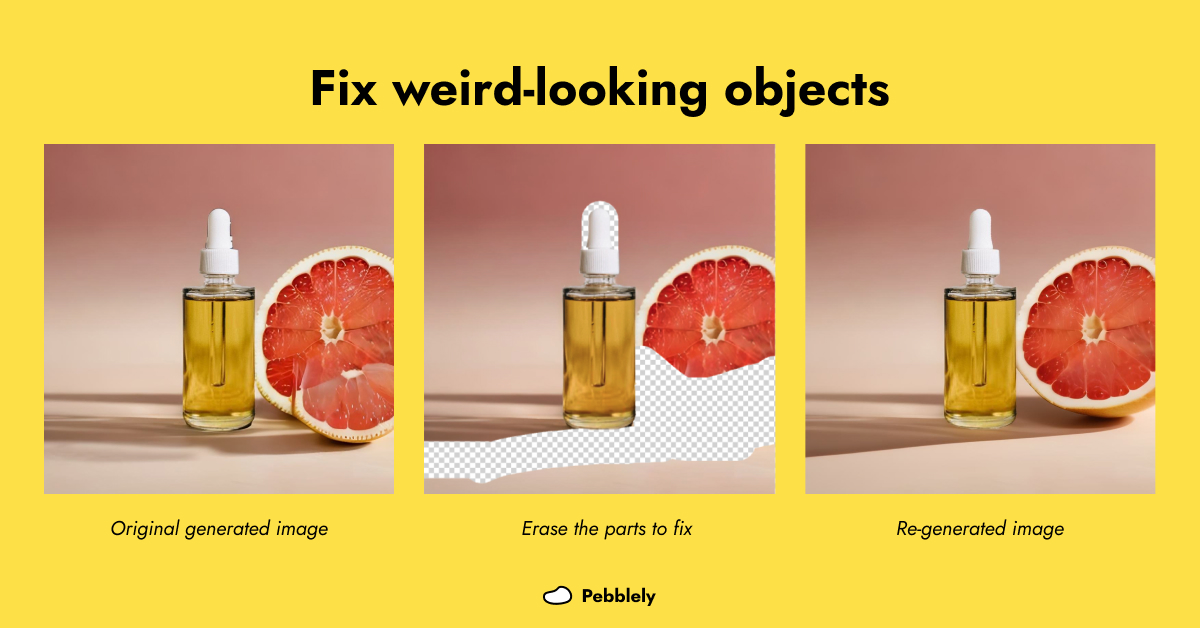 Using Pebblely to fix weird-looking objects