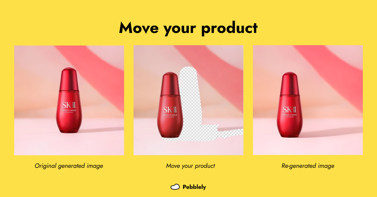 Using Pebblely to move your product in generated images