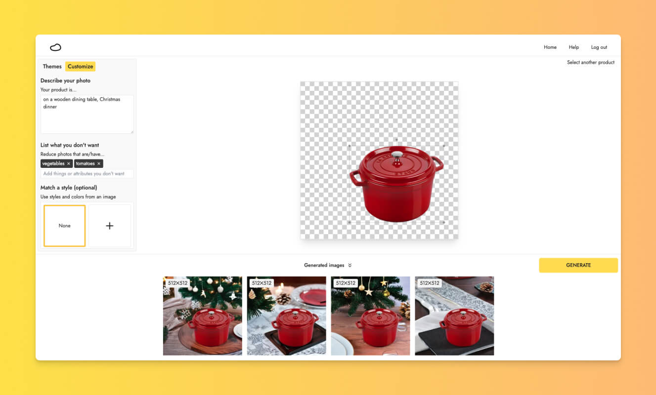 Generating images with a custom description