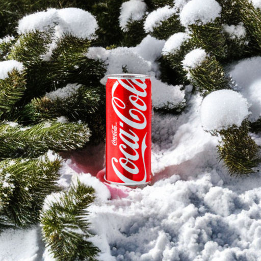 A can of coke on a snow field